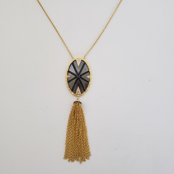 Freida Rothman 14K Plate Sterling Silver Tassel Pendant Necklace